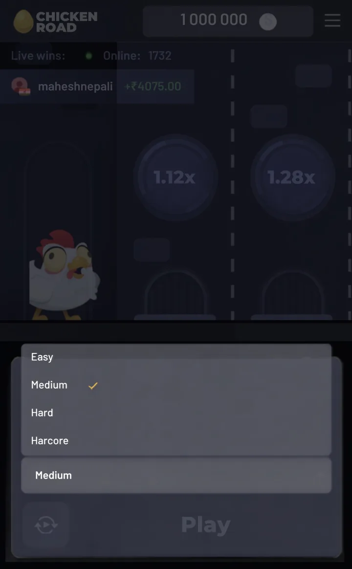Chicken Road: wybór poziomu trudności