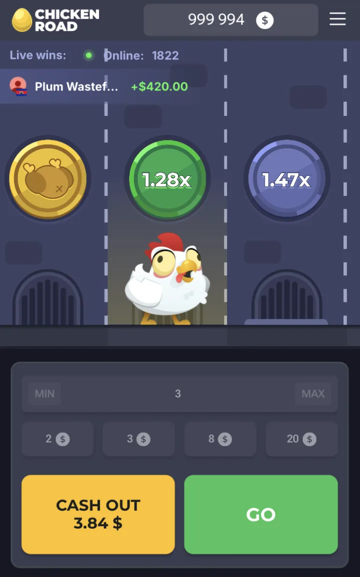 Chicken Road mobile: mnożnik 1,28x na pasie